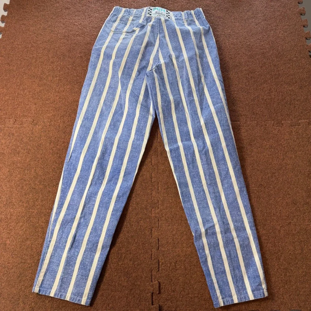 Vintage PCH 312 Competition Surf Sport Blue White Striped Cotton Pants 27/M
